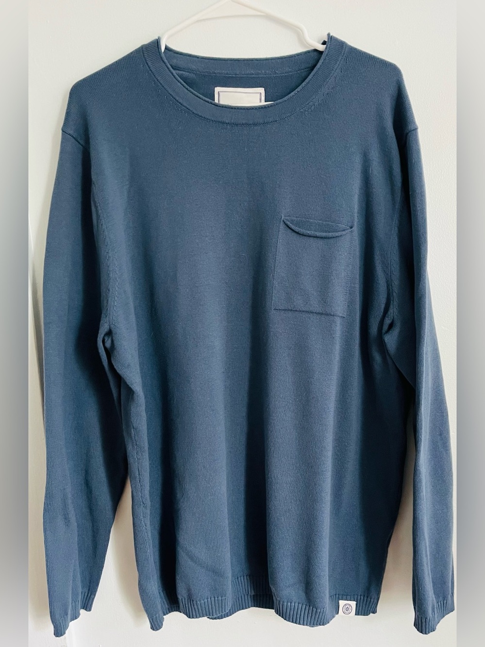 Long Wharf • Classic Crewneck Pocket Sweater - Slate Blue